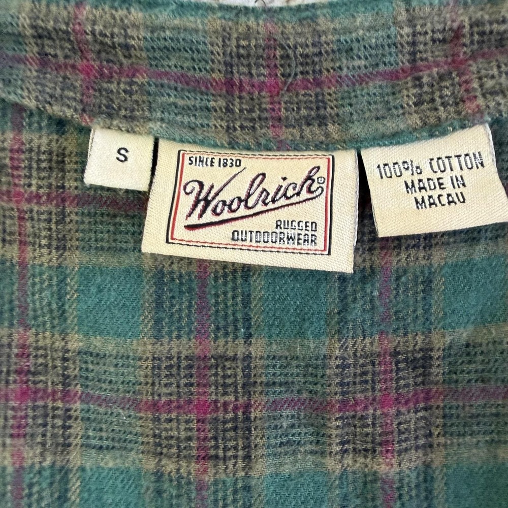Vintage Woolrich Dress Womens S Green Plaid Sleeveless Button Front Flannel Midi - Picture 3 of 7